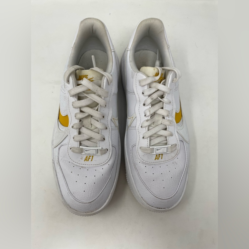 Nike Air Force 1 Platform White Yellow Ochre DJ9946-102 Size 8 - Picture 4 of 8